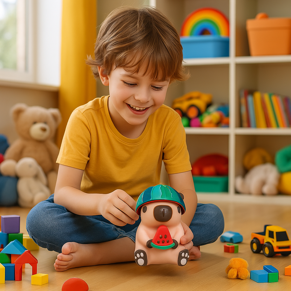 Figura Decorativa Infantil Capibara Gamer – Juguete Original para Niños – Ideal para Escritorio, Mesa o Estantería – Regalo Divertido