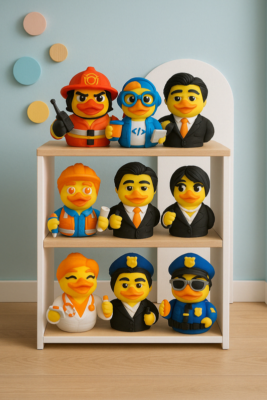 🐣 Mini Figura de Pato Profesional Pato con Profesión – Coleccionable Colorido y Original (Modelos Variados) 10 x 7 x 7 cm