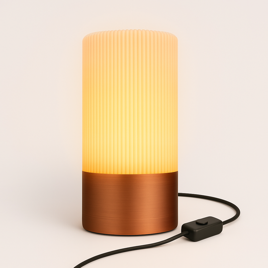 Lámpara de Mesilla de Noche Moderna – Luz Cálida con Bombilla LED 10W E14 – Lámpara para Dormitorio con Interruptor y Cable 220V – Estilo Minimalista [Clase de eficiencia energética A]