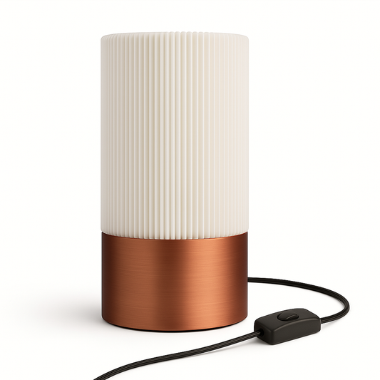 Lámpara de Mesilla de Noche Moderna – Luz Cálida con Bombilla LED 10W E14 – Lámpara para Dormitorio con Interruptor y Cable 220V – Estilo Minimalista [Clase de eficiencia energética A]
